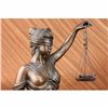 Image 2 : 18" Tall Bronze Blind Justice Law on Marble base Statue Lady Scale Sculpture