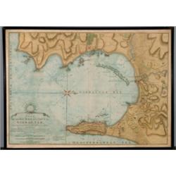 Faden, William, PLAN OF THE BAY, ROCK, AND TOWN OF GIBRALTAR, FROM AN ACTUAL SURVEY, Published...