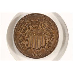 1865 US TWO CENT PIECE EXTRA FINE