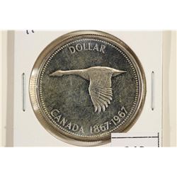 1967 CANADA FLYING GOOSE SILVER DOLLAR UNC