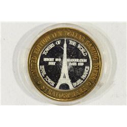 CASINO $10 SILVER TOKEN (UNC) 1996 STRATOSPHERE