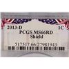 Image 3 : 2013-D SHIELD LINCOLN CENT PCGS MS66RD