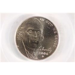 2006-D MONTICELLO NICKEL PCGS MS68FS SATIN FINISH