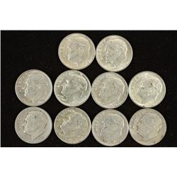 10 ASSORTED SILVER ROOSEVELT DIMES