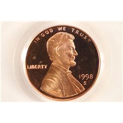 1998-S LINCOLN CENT PCGS PR69RD DCAM