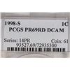 Image 3 : 1998-S LINCOLN CENT PCGS PR69RD DCAM