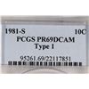 Image 3 : 1981-S TYPE I ROOSEVELT DIME PCGS PR69 DCAM