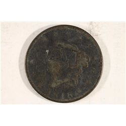 COUNTER STAMPED 1818 US LARGE CENT  DV 