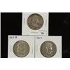 Image 1 : 1959,62-D & 63 FRANKLIN HALF DOLLARS