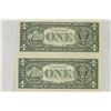 Image 2 : 2-2003-A $1 FRN'S LOW CONSECUTIVE SERIAL 'S UNC