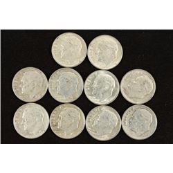 10 ASSORTED SILVER ROOSEVELT DIMES