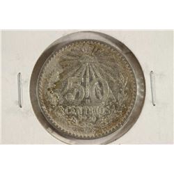 1920 MEXICO SILVER 50 CENTAVOS .1928 OZ. ASW