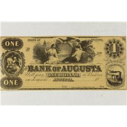 BANK OF AUGUSTA $1 OBSOLETE BANK NOTE