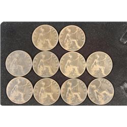 1895, 4-96, 4-97 & 98 GREAT BRITAIN LARGE PENNIES