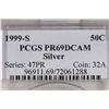 Image 3 : 1999-S SILVER KENNEDY HALF DOLLAR PCGS PR69 DCAM