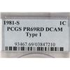 Image 3 : 1981-S TYPE I LINCOLN CENT PCGS PR69RD DCAM