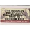 Image 3 : 2008 JACKSON'S LIBERTY BRONZE MEDAL NGC
