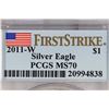 Image 3 : 2011-W AMERICAN SILVER EAGLE PCGS MS70