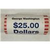 Image 1 : $25 ROLL OF GEORGE WASHINGTON DOLLARS UNC