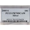 Image 3 : 2005-S SILVER ROOSEVELT DIME PCGS PR70 DCAM