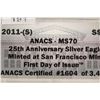 Image 3 : 2011 (S) AMERICAN SILVER EAGLE ANACS MS70