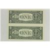 Image 2 : 2 -2003-A $1 FRN'S LOW CONSECUTIVE SERIAL 'S UNC