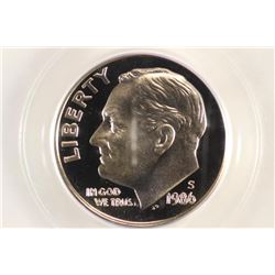 1986-S ROOSEVELT DIME PCGS PR69 DCAM