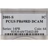 Image 3 : 2001-S LINCOLN CENT PCGS PR69 RD DCAM