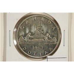 1963 CANADA SILVER DOLLAR UNC