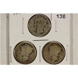 1917 P/D/S MERCURY DIMES