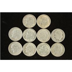 10 ASSORTED SILVER ROOSEVELT DIMES