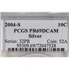 Image 3 : 2004-S SILVER ROOSEVELT DIME PCGS PR69 DCAM