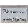 Image 3 : 1992-S LINCOLN CENT PCGS PR69RD DCAM