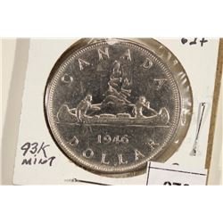 1946 CANADA SILVER DOLLAR AU