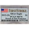 Image 3 : 2012-(S) AMERICAN SILVER EAGLE PCGS MS70