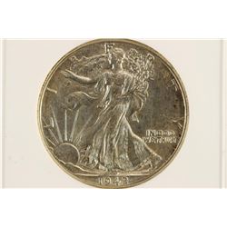 1942 WALKING LIBERTY HALF DOLLAR ANACS AU58