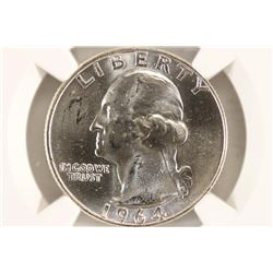 1964-D WASHINGTON SILVER QUARTER NGC MS65