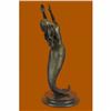 Image 2 : Mermaid Bronze Statue on marble base sculpture