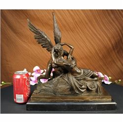 Zephyrus and Psyche Lovers Bronze Statue with Marble Base