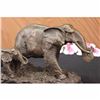 Image 5 : Animal Edition Kingdom Mother Elephant with Family Bronze Sculpture