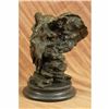Image 3 : Elephant Head Bust with Baby Bronze Sculpture on marble base Statue