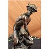 Image 4 : Mercury Bronze Statue On Marble Base Sculpture