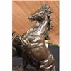 Image 3 : Two rearing horses bronze sculpture