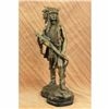 Image 1 : Native American Indian Chief Bronze Figurine on Marble Base Sculpture