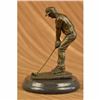 Image 1 : Golfer Bronze Sculpture on marble base Statue
