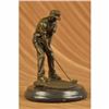 Image 4 : Golfer Bronze Sculpture on marble base Statue