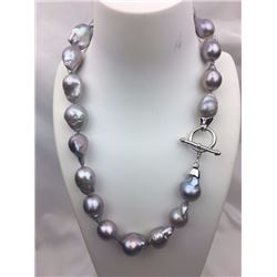 19 inches large fresh water baroque pearl necklace