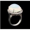 Image 4 : 14.28 ctw Opal and Diamond Ring - 14KT White Gold