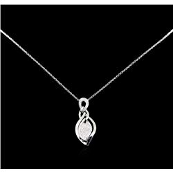 0.40 ctw Diamond Pendant with Chain - 14KT White Gold