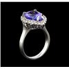 Image 4 : 3.96 ctw Tanzanite and Diamond Ring - 14KT White Gold
